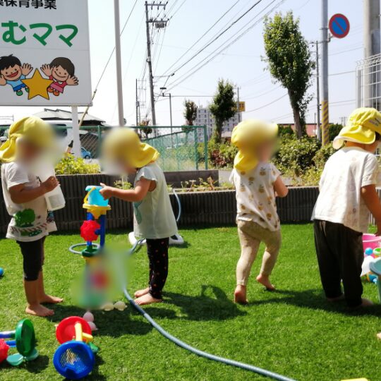 9月も残暑で水遊びを実施